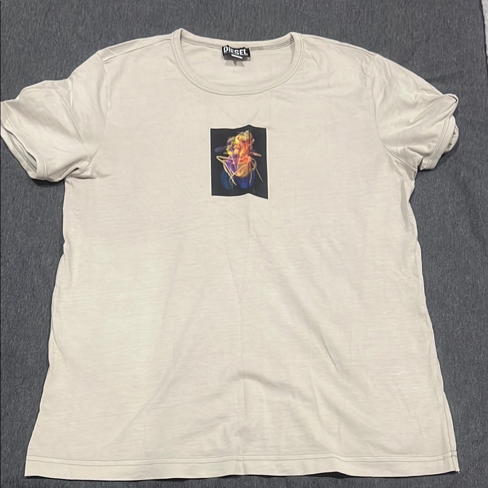 Diesel White Graphic Short Sleeve Tee